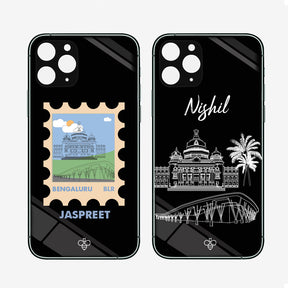 Personalised Glass Phone Cover - Postcards from India - Bengaluru