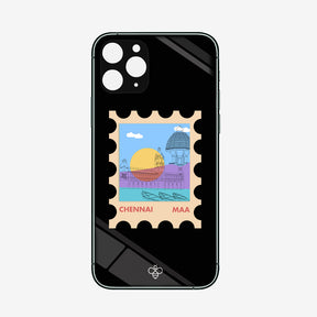 Personalised Glass Phone Cover - Postcards from India - Chennai