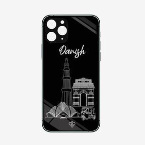 Personalised Glass Phone Cover - Postcards from India - Delhi
