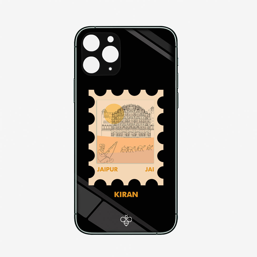 Personalised Glass Phone Cover - Postcards from India - Jaipur