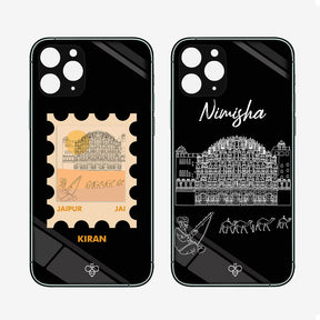 Personalised Glass Phone Cover - Postcards from India - Jaipur