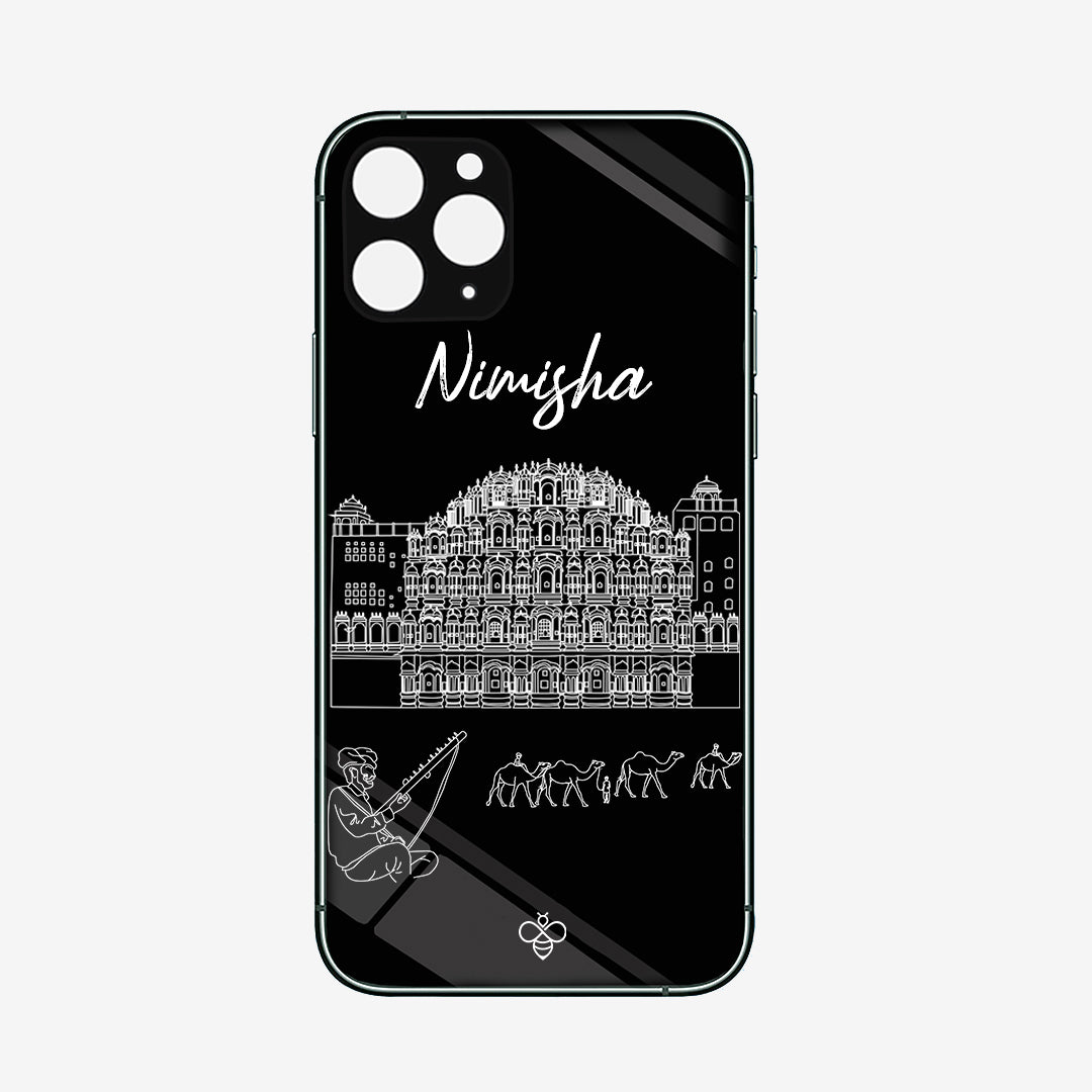 Personalised Glass Phone Cover - Postcards from India - Jaipur