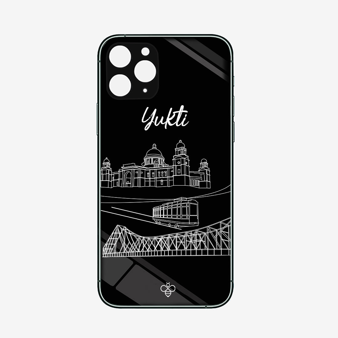 Personalised Glass Phone Cover - Postcards from India - Kolkata