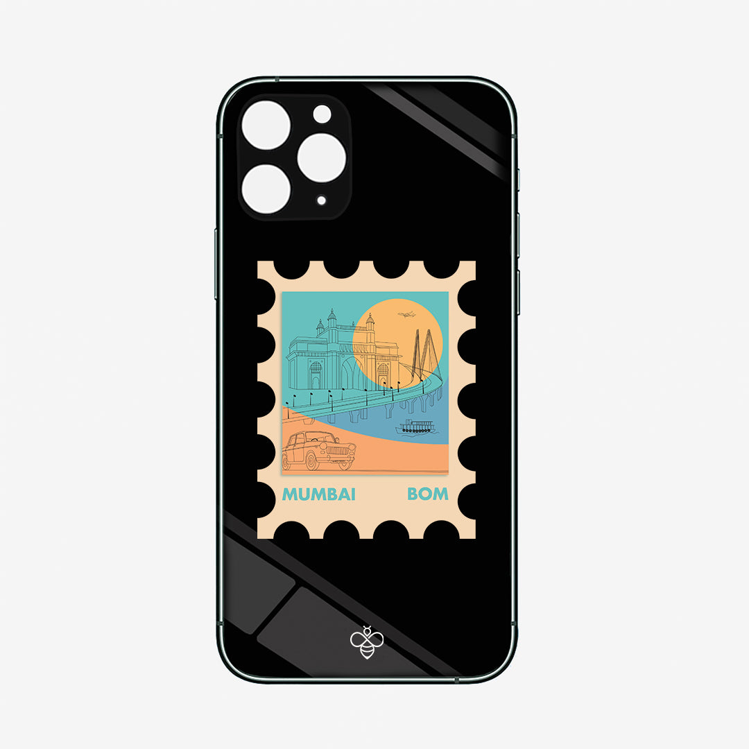 Personalised Glass Phone Cover - Postcards from India - Mumbai