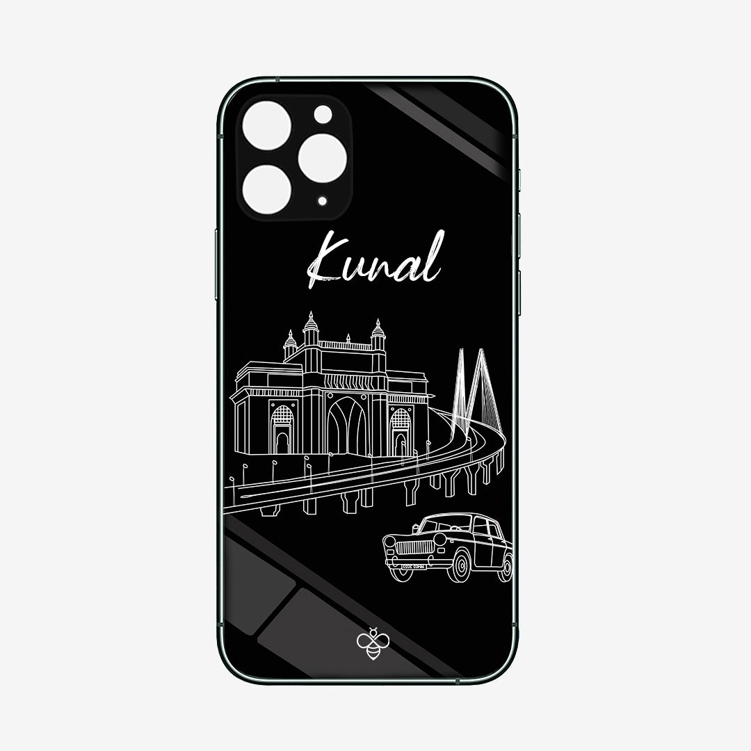 Personalised Glass Phone Cover - Postcards from India - Mumbai