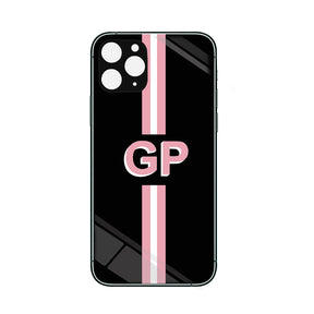Personalised Glass Phone Cover - Stripes Style