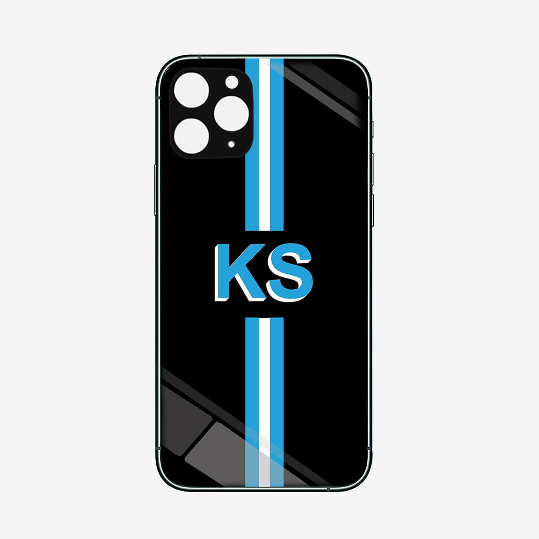 Personalised Glass Phone Cover - Stripes Style