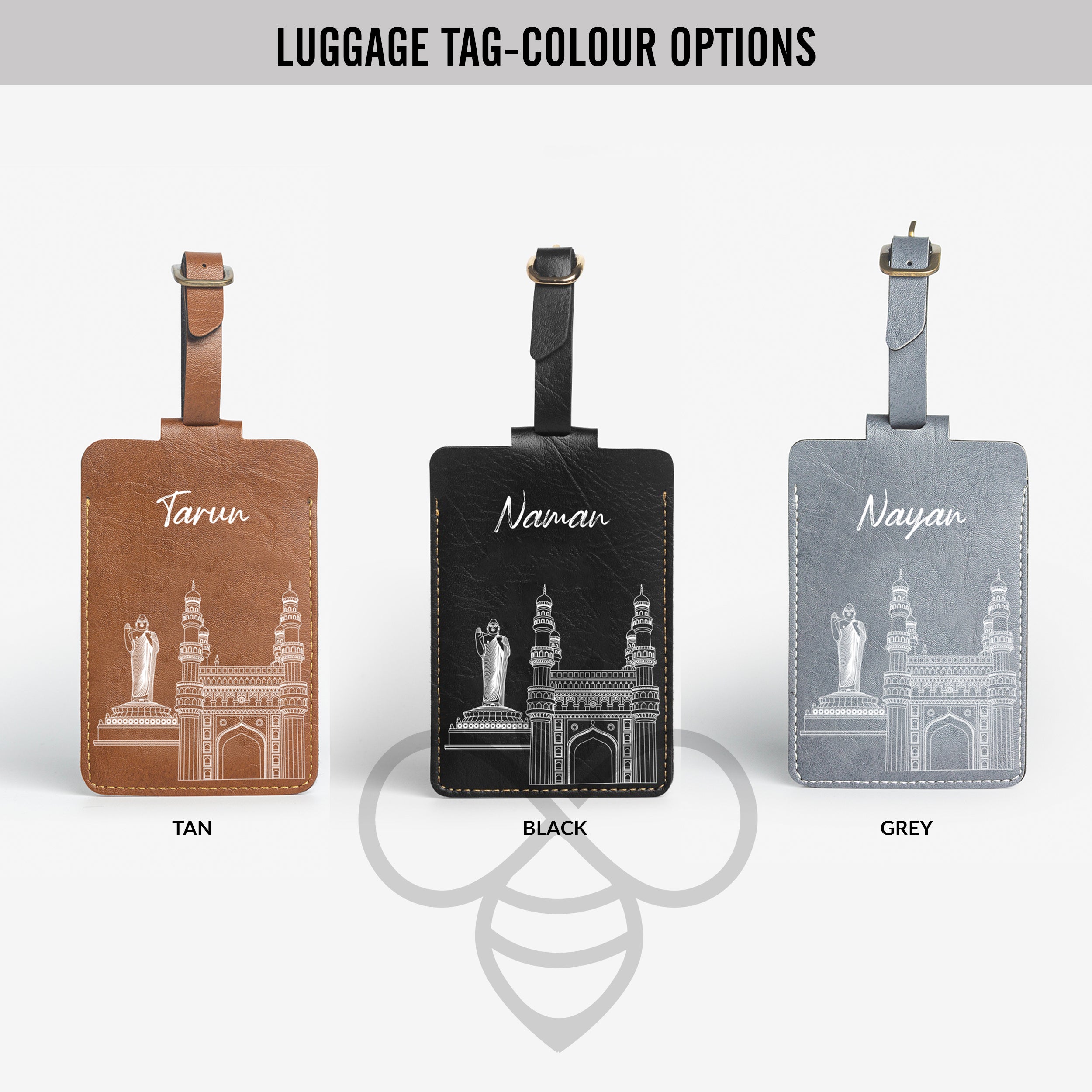 Personalised Luggage/Baggage Tag - Postcards from India - Hyderabad