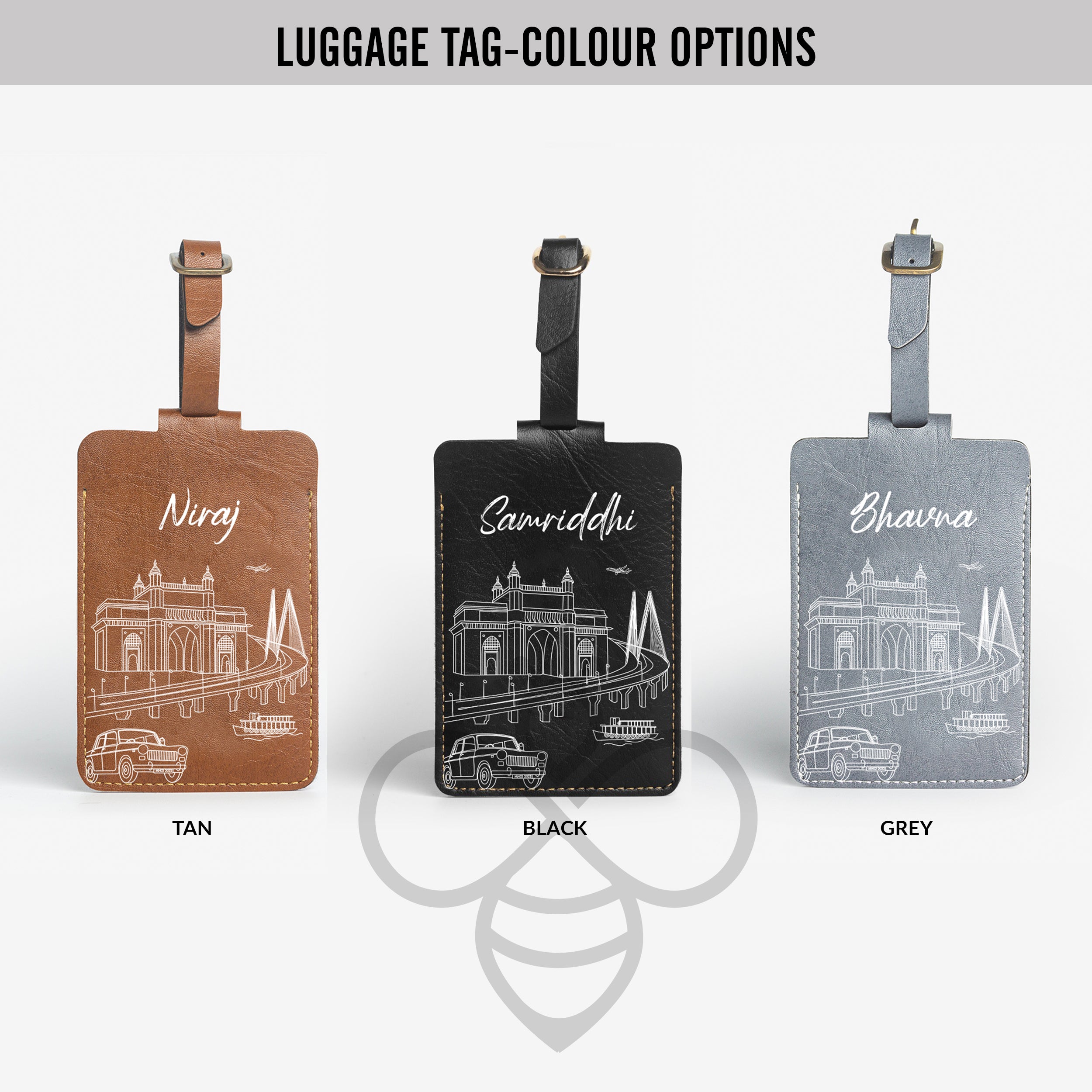 Personalised Luggage/Baggage Tag - Postcards from India - Mumbai