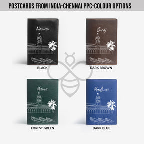 Personalized Passport Cover - Postcards from India - Chennai