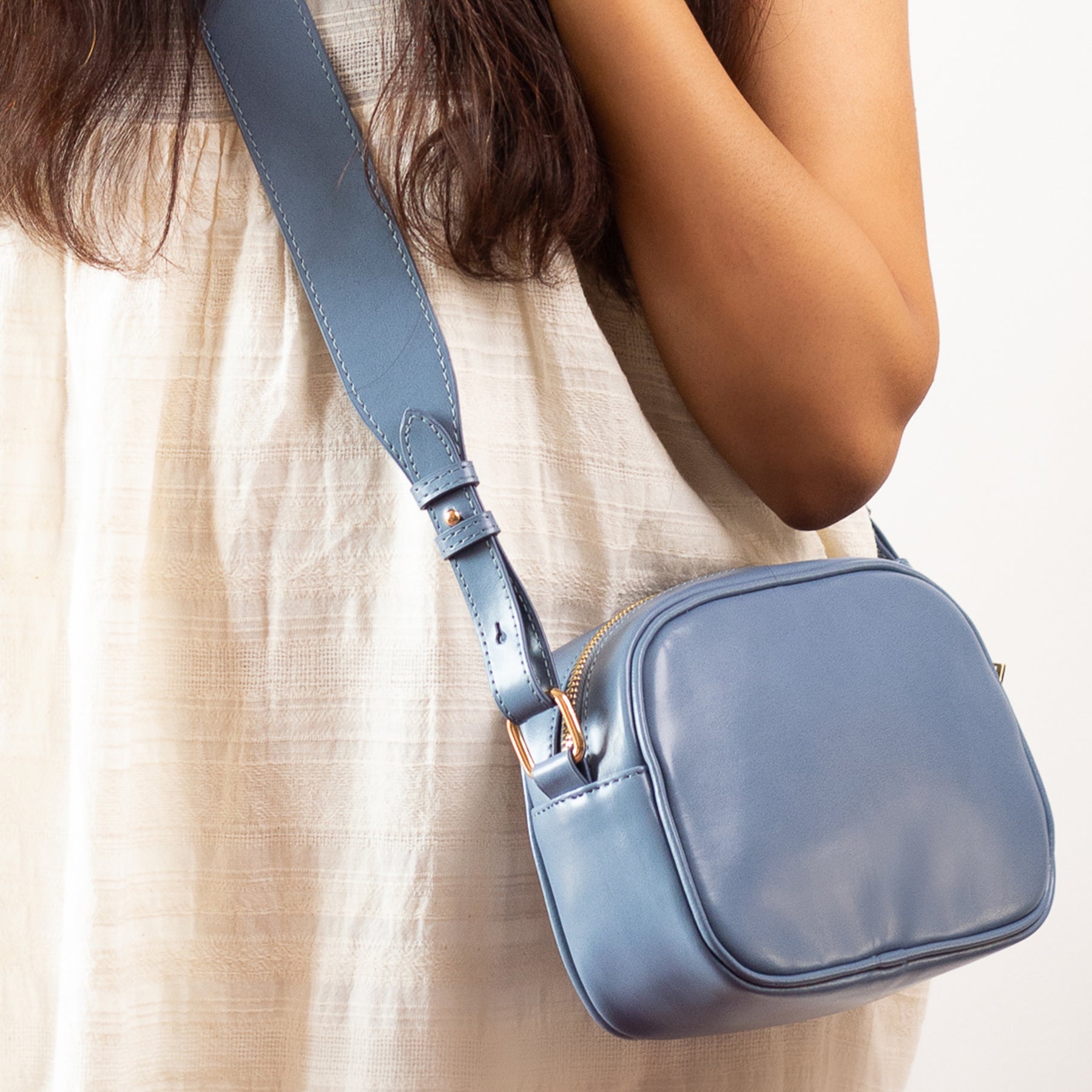 Personalised Luna Crossbody Bag - Blue