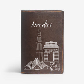 Personalized Passport Cover - Postcards from India - Delhi