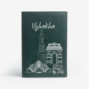 Personalized Passport Cover - Postcards from India - Delhi