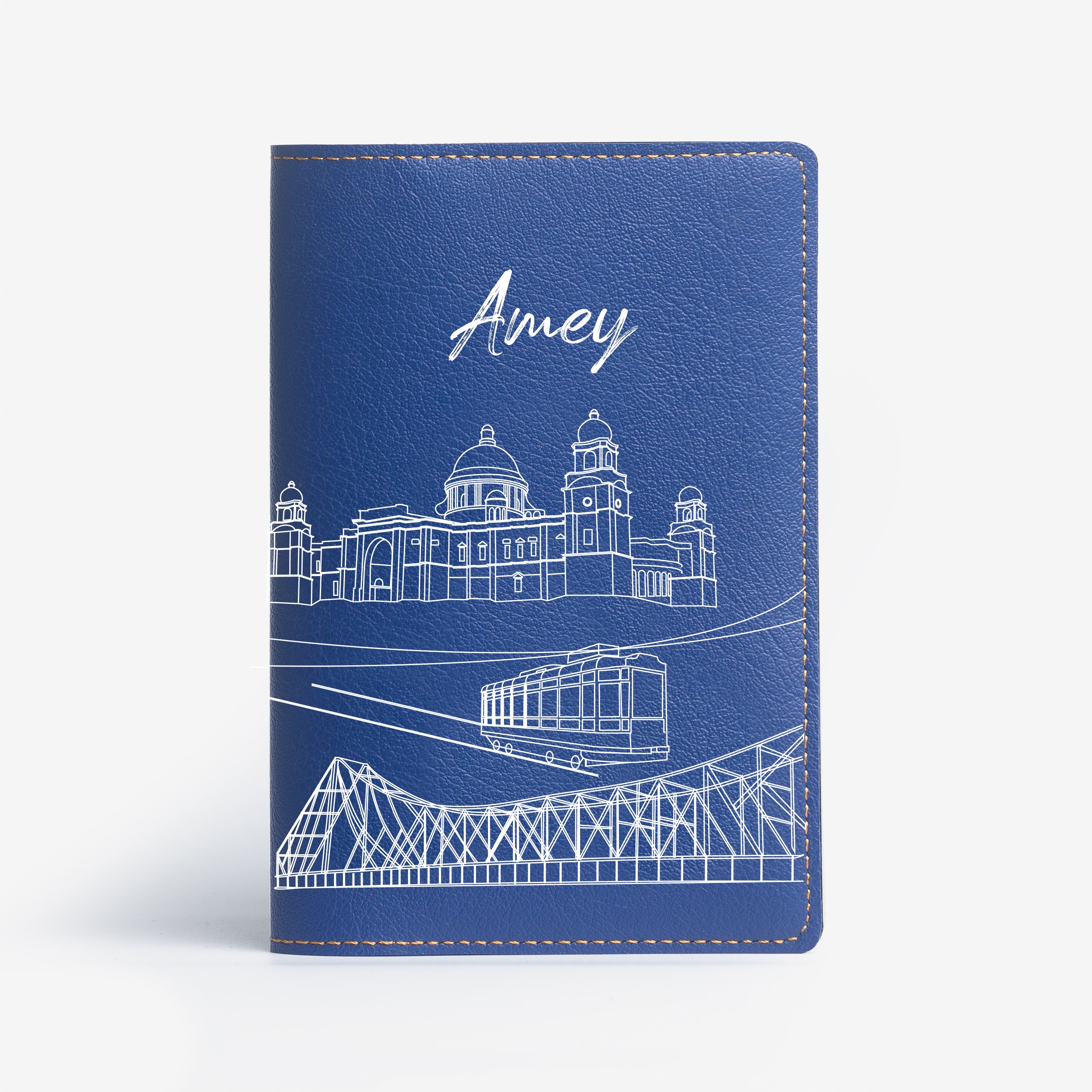 Personalized Passport Cover - Postcards from India - Kolkata