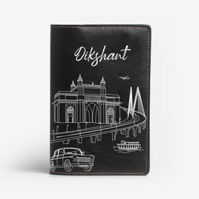 Personalized Passport Cover - Postcards from India - Mumbai