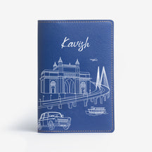 Personalized Passport Cover - Postcards from India - Mumbai