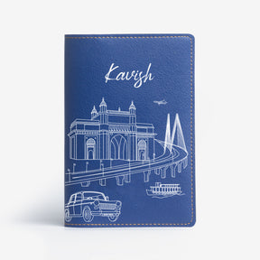 Personalized Passport Cover - Postcards from India - Mumbai