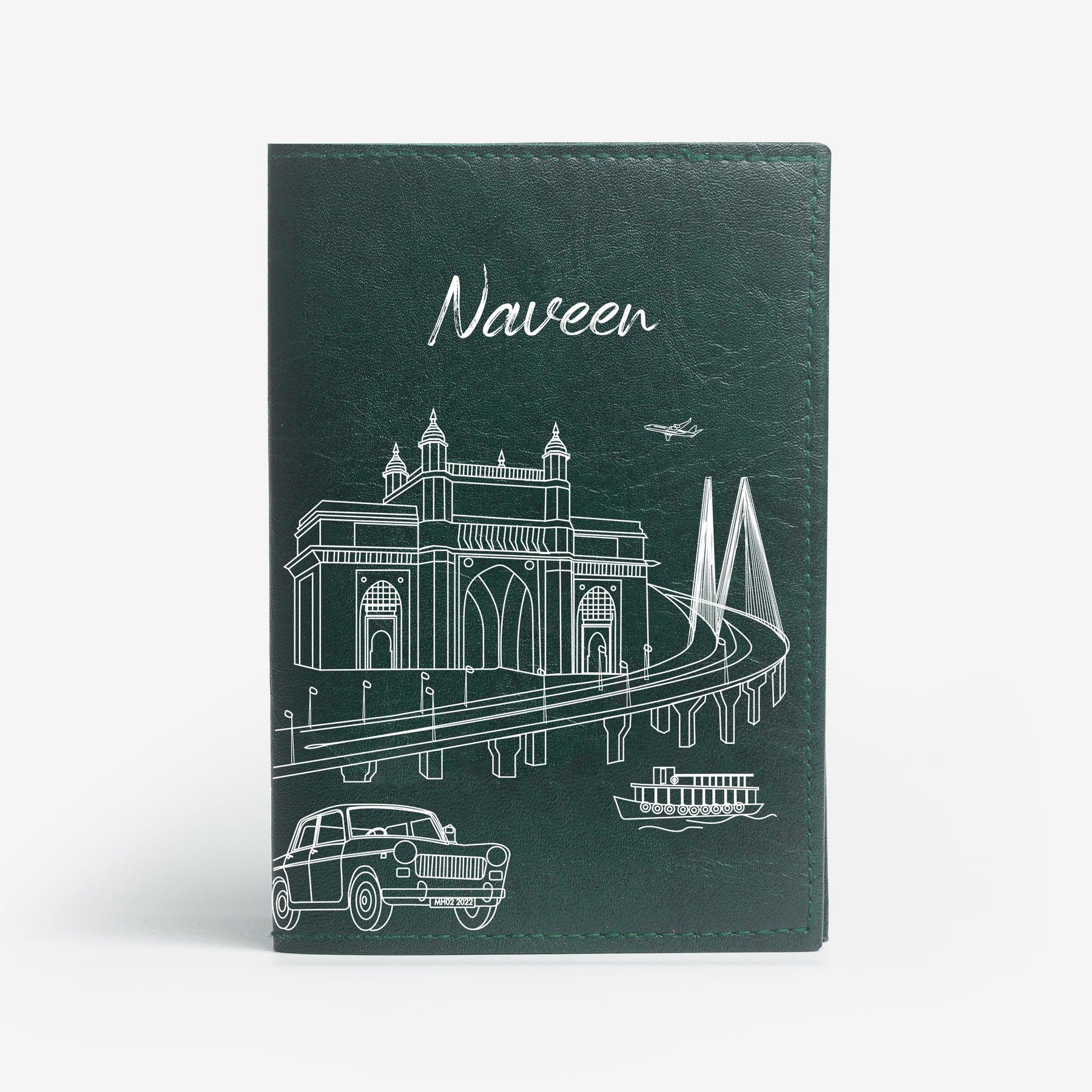 Personalized Passport Cover - Postcards from India - Mumbai