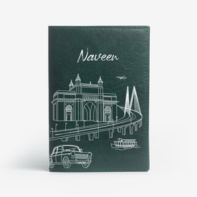 Personalized Passport Cover - Postcards from India - Mumbai