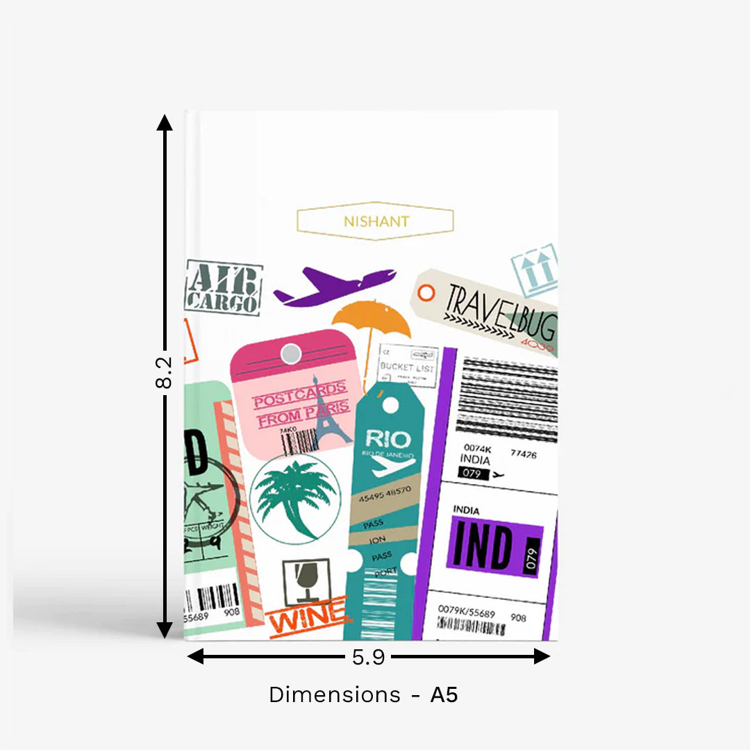 Personalized Notebook- Travel on my mind