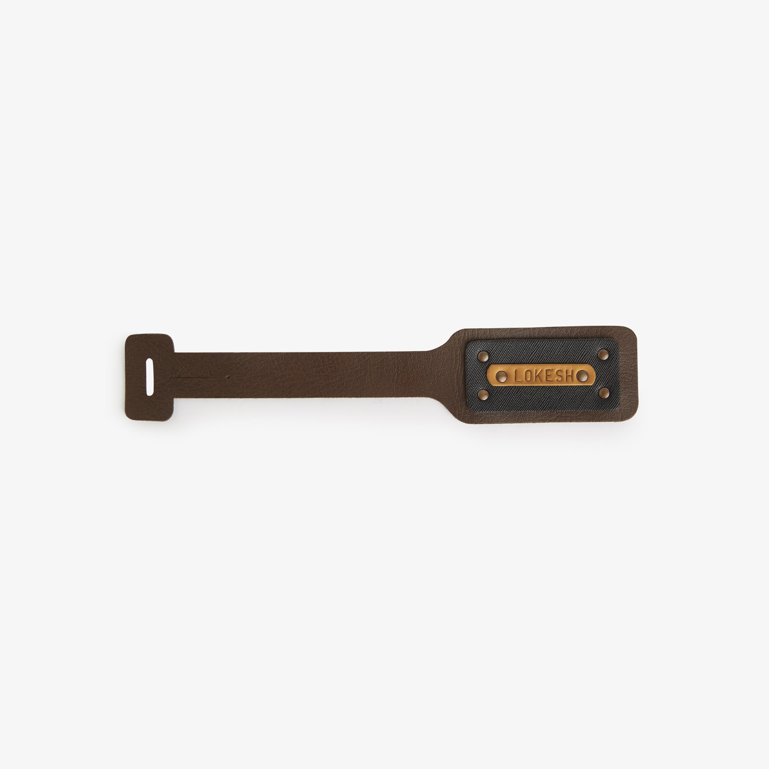 Personalised Leather Luggage/Baggage Tag - Dark Brown