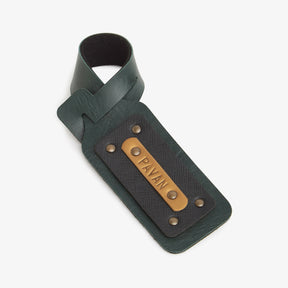 Personalised Leather Luggage/Baggage Tag - Forest Green