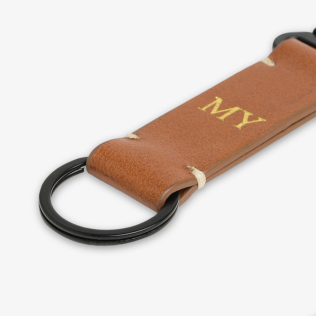 Voyage Personalised Keyring - Tan