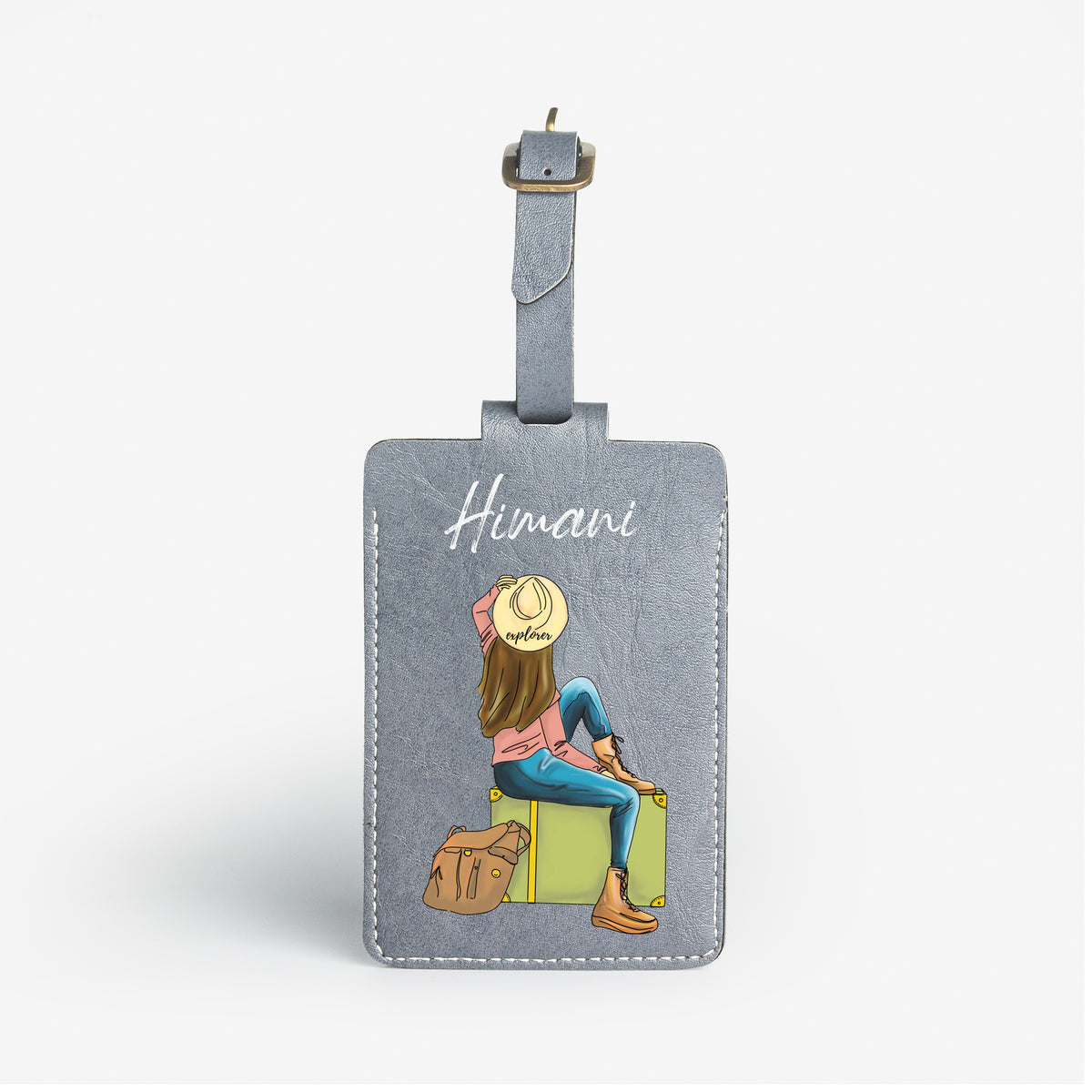 Personalized Embroidered Snap Bag Tag for Luggage and Carryon Bags