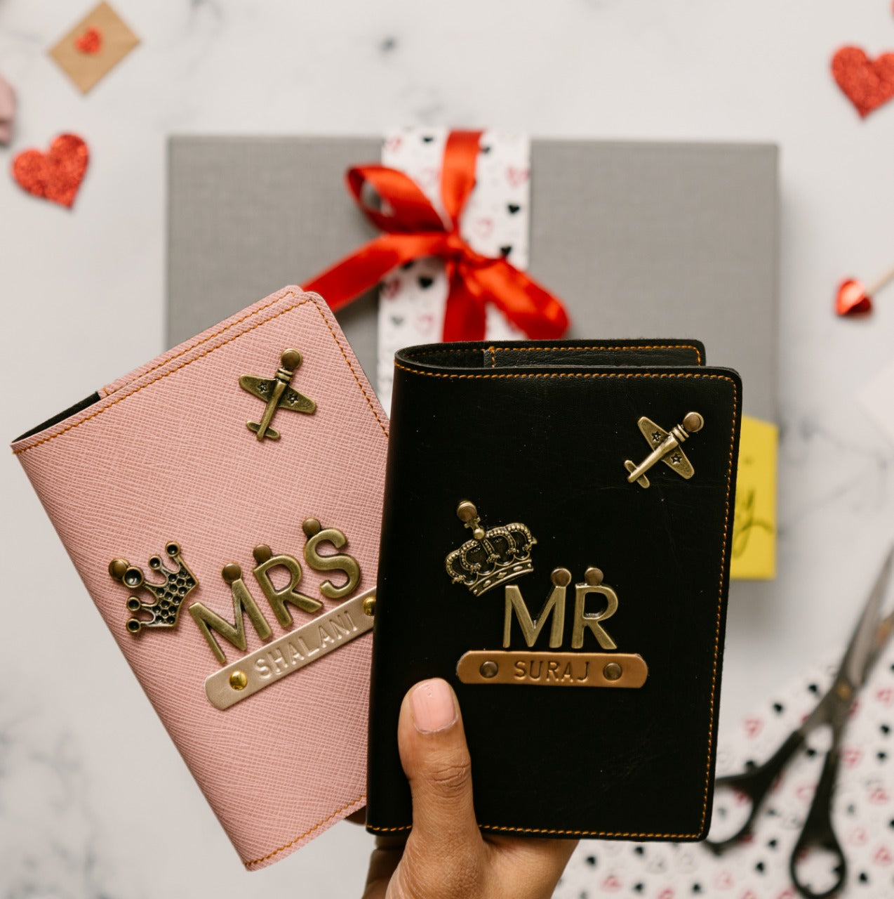 Mr & Mrs Personalised Couple Passport Covers