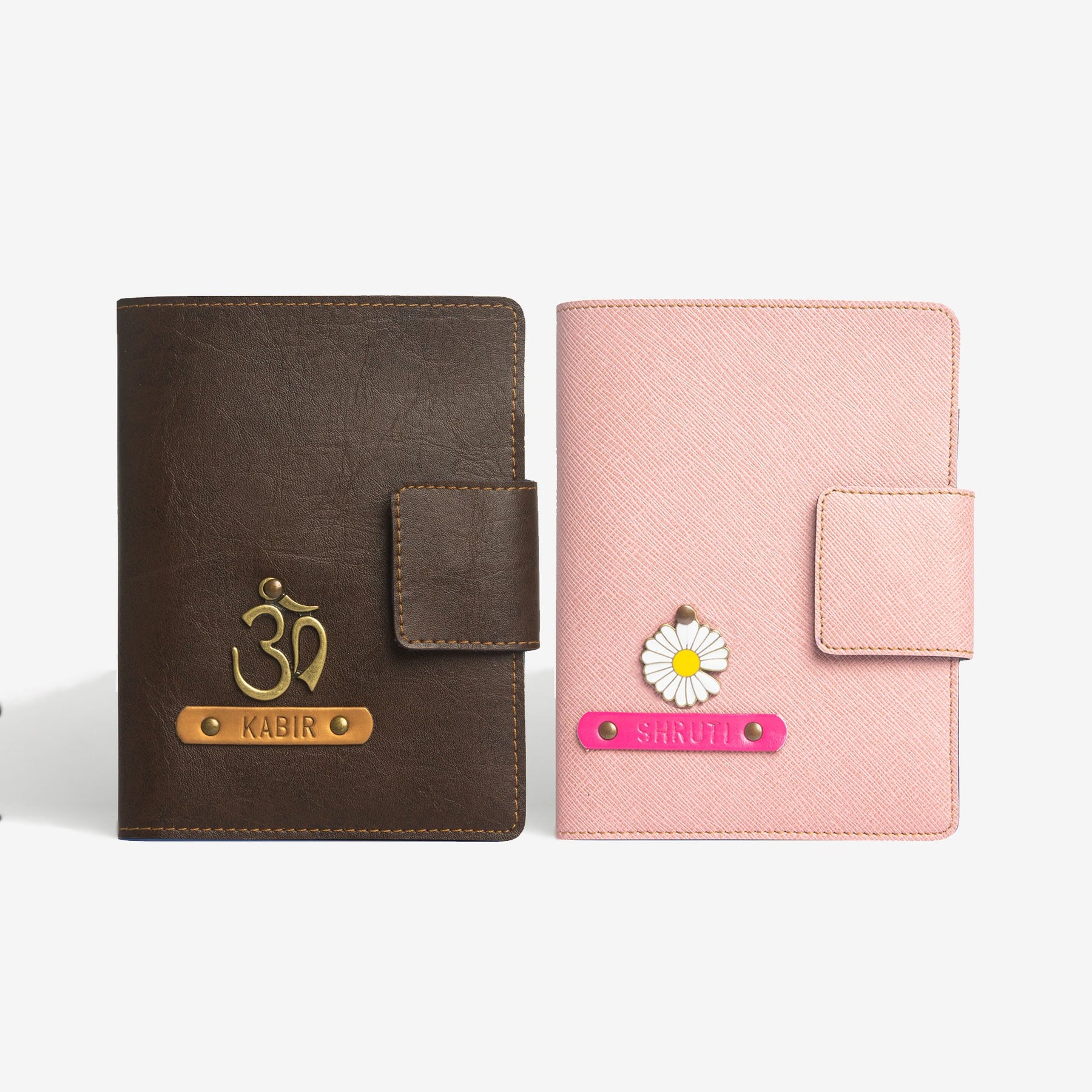 The Messy Corner Mini Travel Wallet Couple Passport cover with button - Set of 2