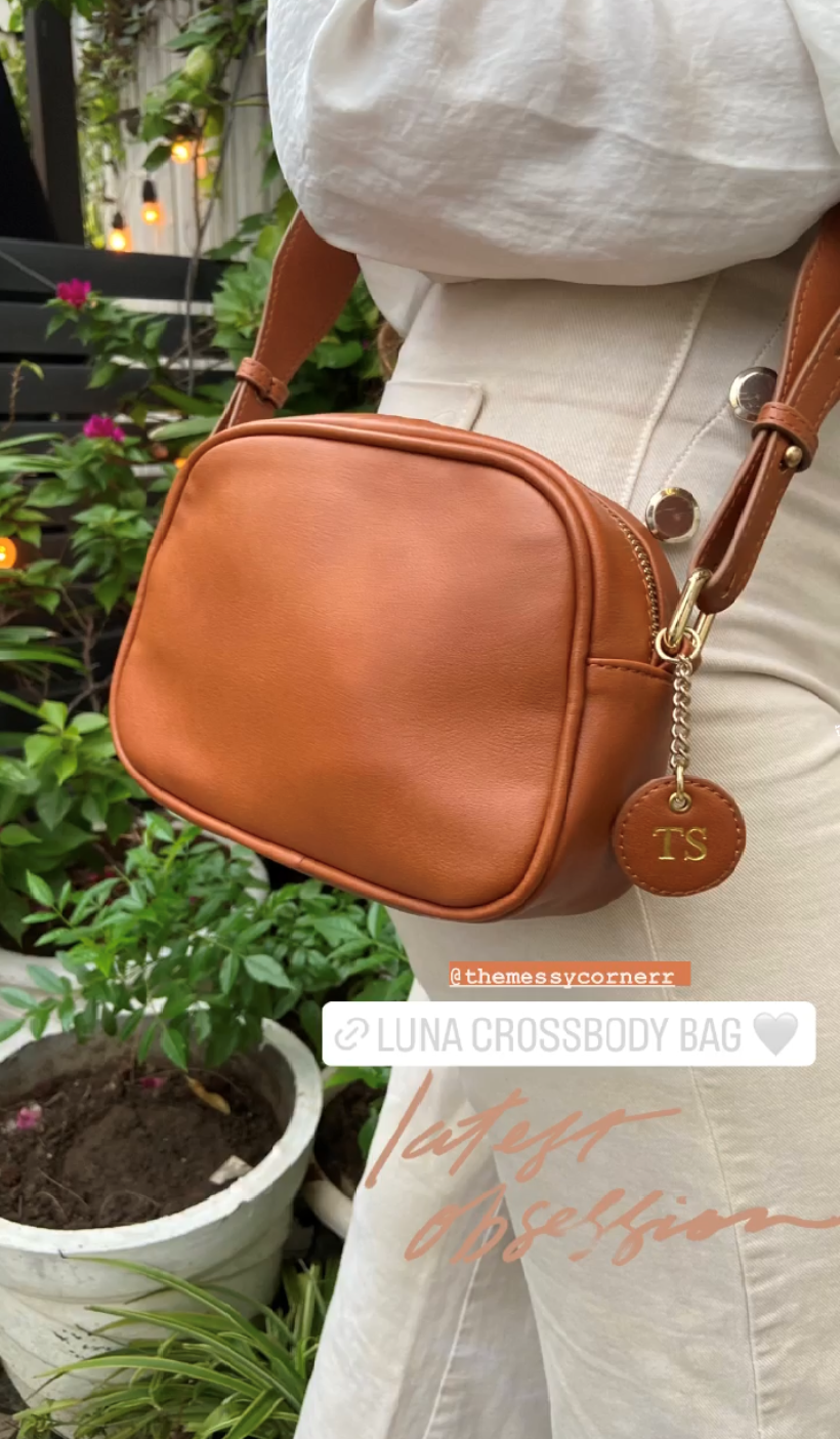 Personalised Luna Crossbody Bag - Tan