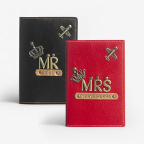 The Messy Corner Passport Cover Mr & Mrs Personalised Couple Passport Covers