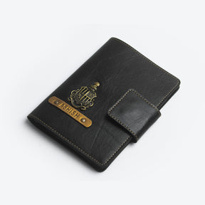 The Messy Corner Mini Travel Wallet Passport cover with button - Black