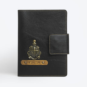 Passport cover with button - Black
