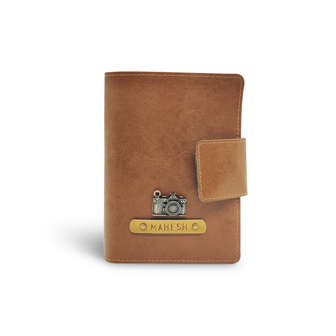 The Messy Corner OPTIONS_HIDDEN_PRODUCT Tan Passport cover with button - Color Selected
