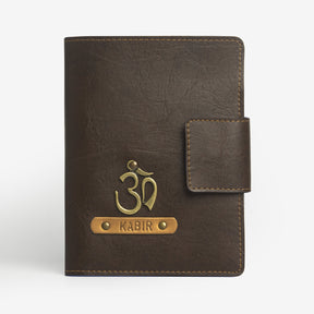 The Messy Corner Mini Travel Wallet Passport cover with button - Dark Brown