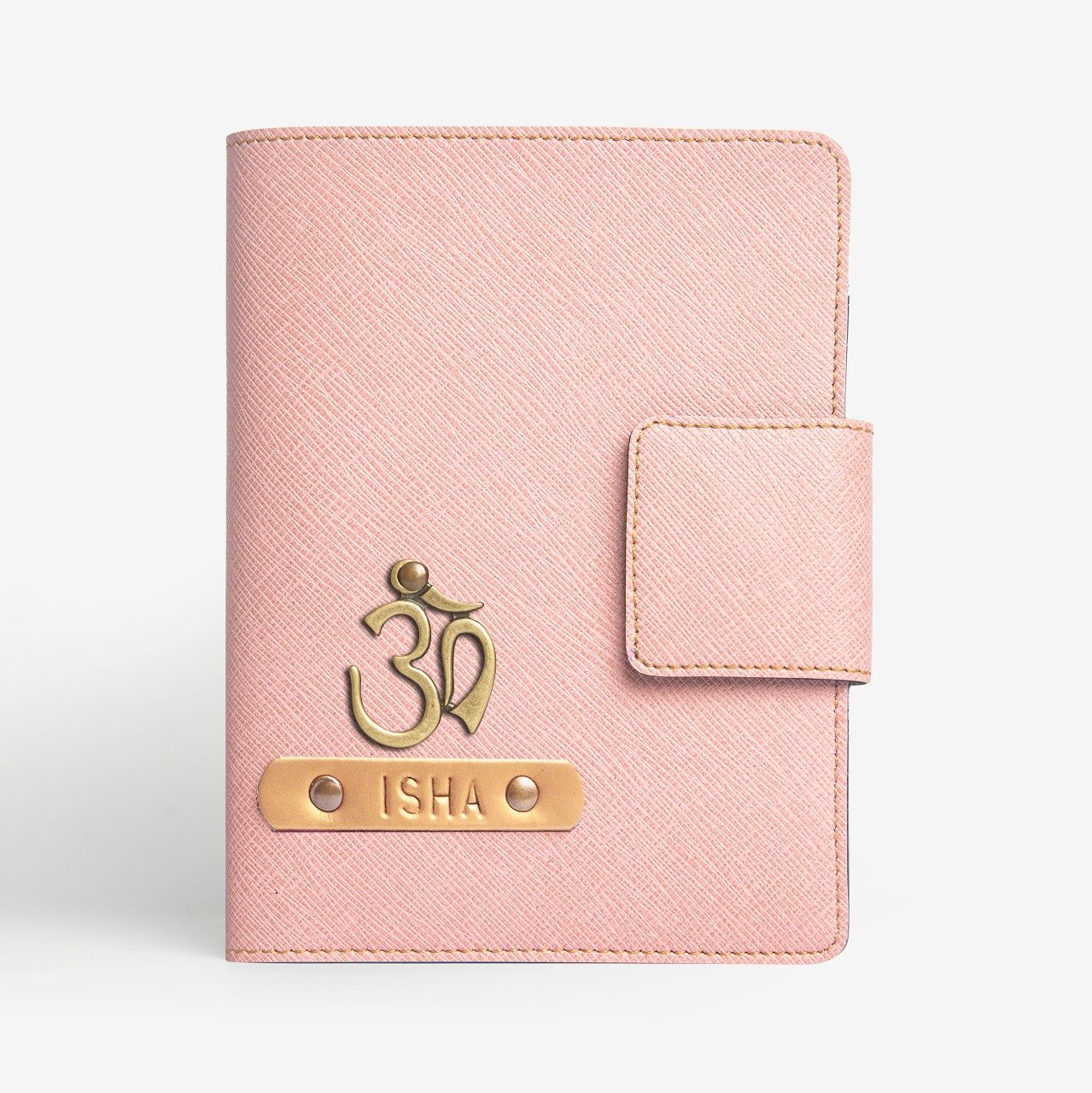 The Messy Corner Mini Travel Wallet Passport cover with button - Salmon Pink