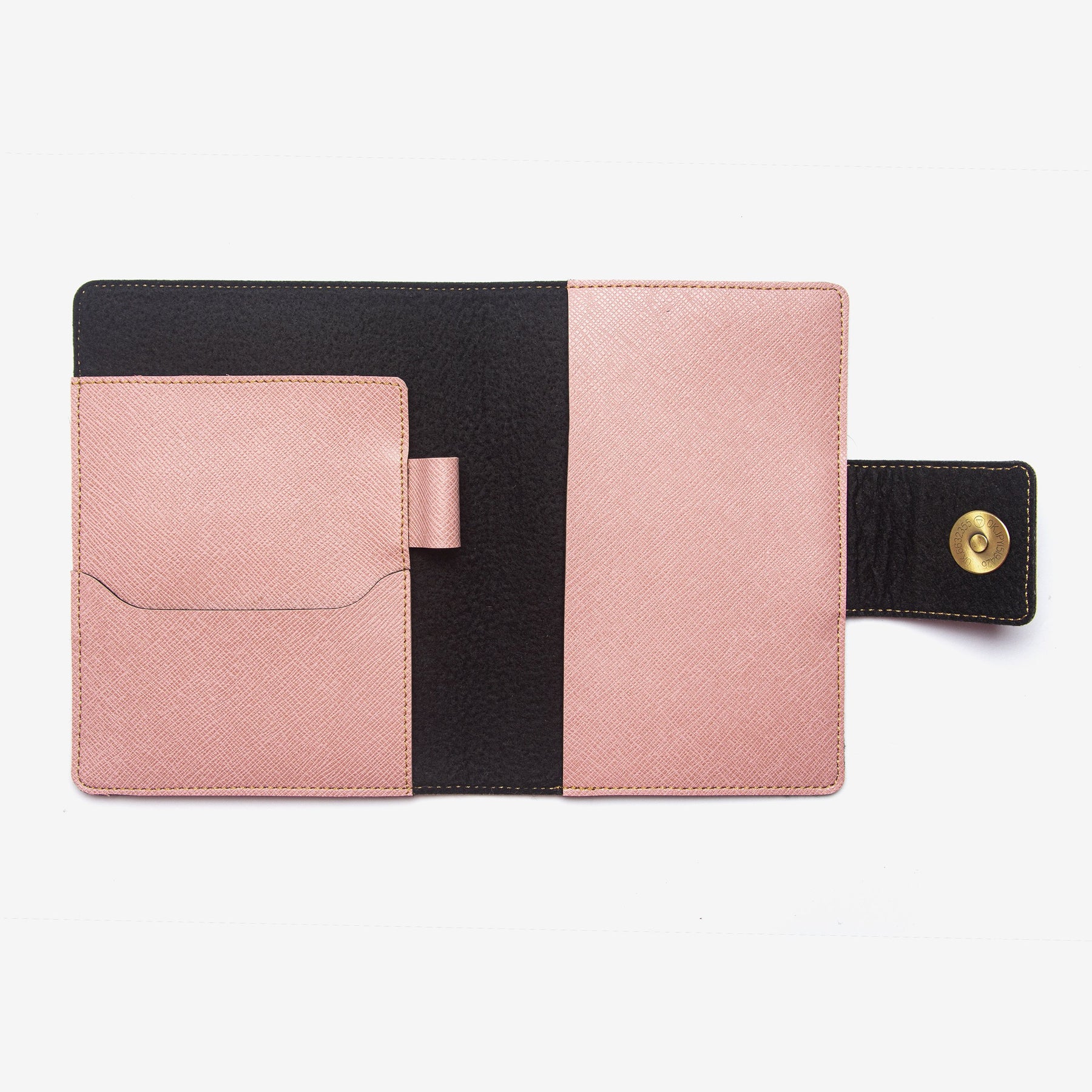 The Messy Corner Mini Travel Wallet Passport cover with button - Salmon Pink