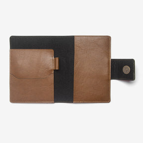 The Messy Corner Mini Travel Wallet Passport cover with button - Tan