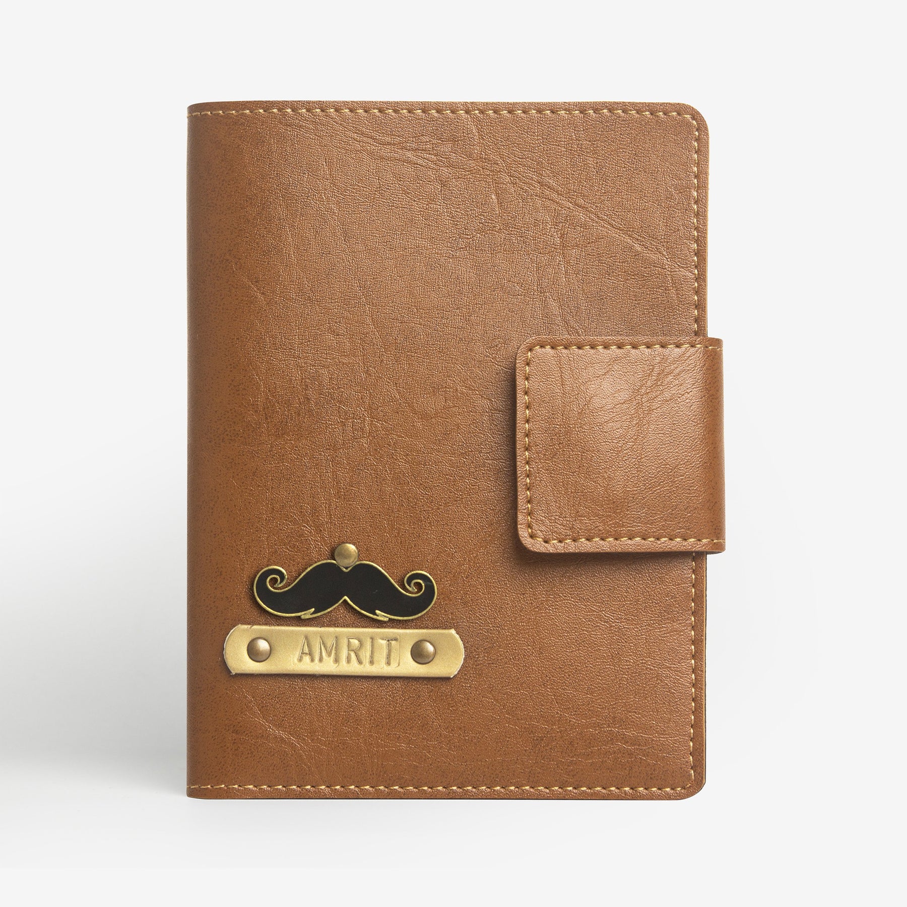 The Messy Corner Mini Travel Wallet Passport cover with button - Tan