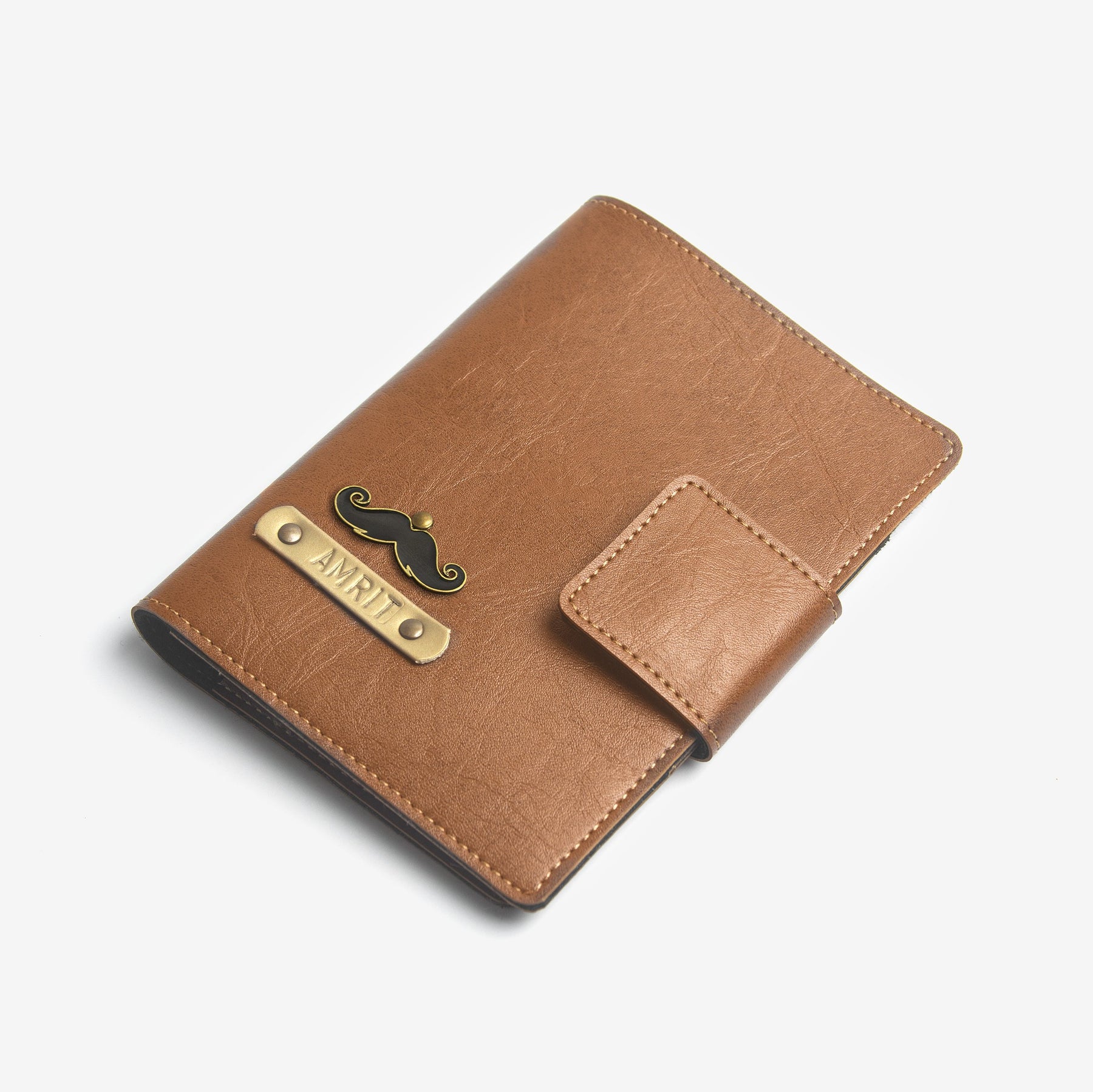 The Messy Corner Mini Travel Wallet Passport cover with button - Tan