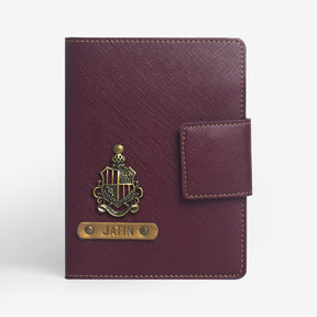 The Messy Corner Mini Travel Wallet Passport cover with button - Wine