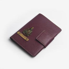 The Messy Corner Mini Travel Wallet Passport cover with button - Wine