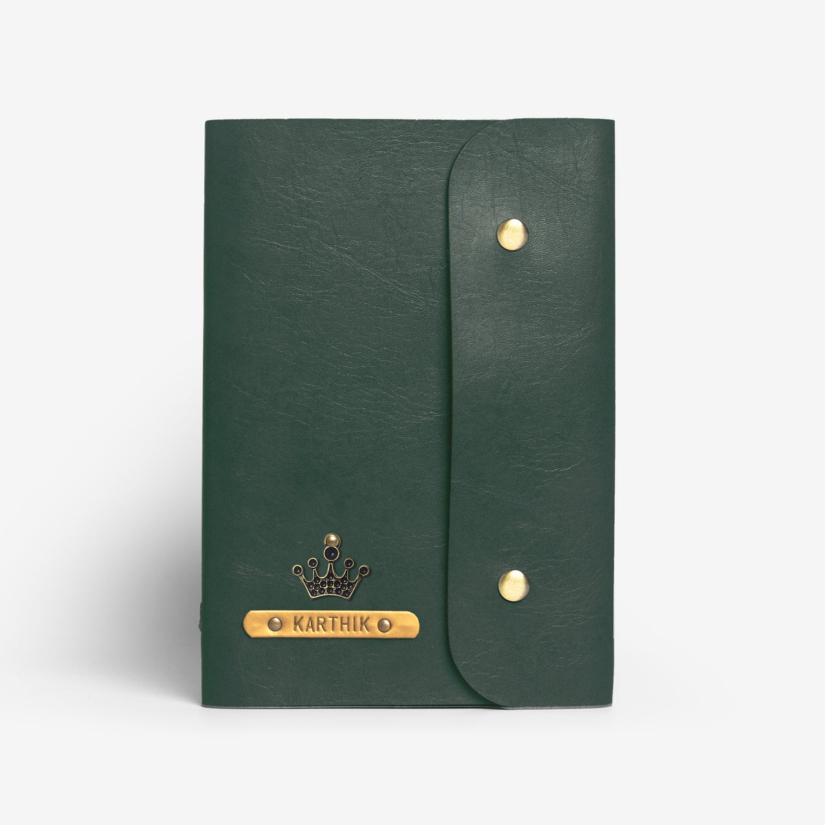The Messy Corner Diary Personalised Button Diary - Forest Green