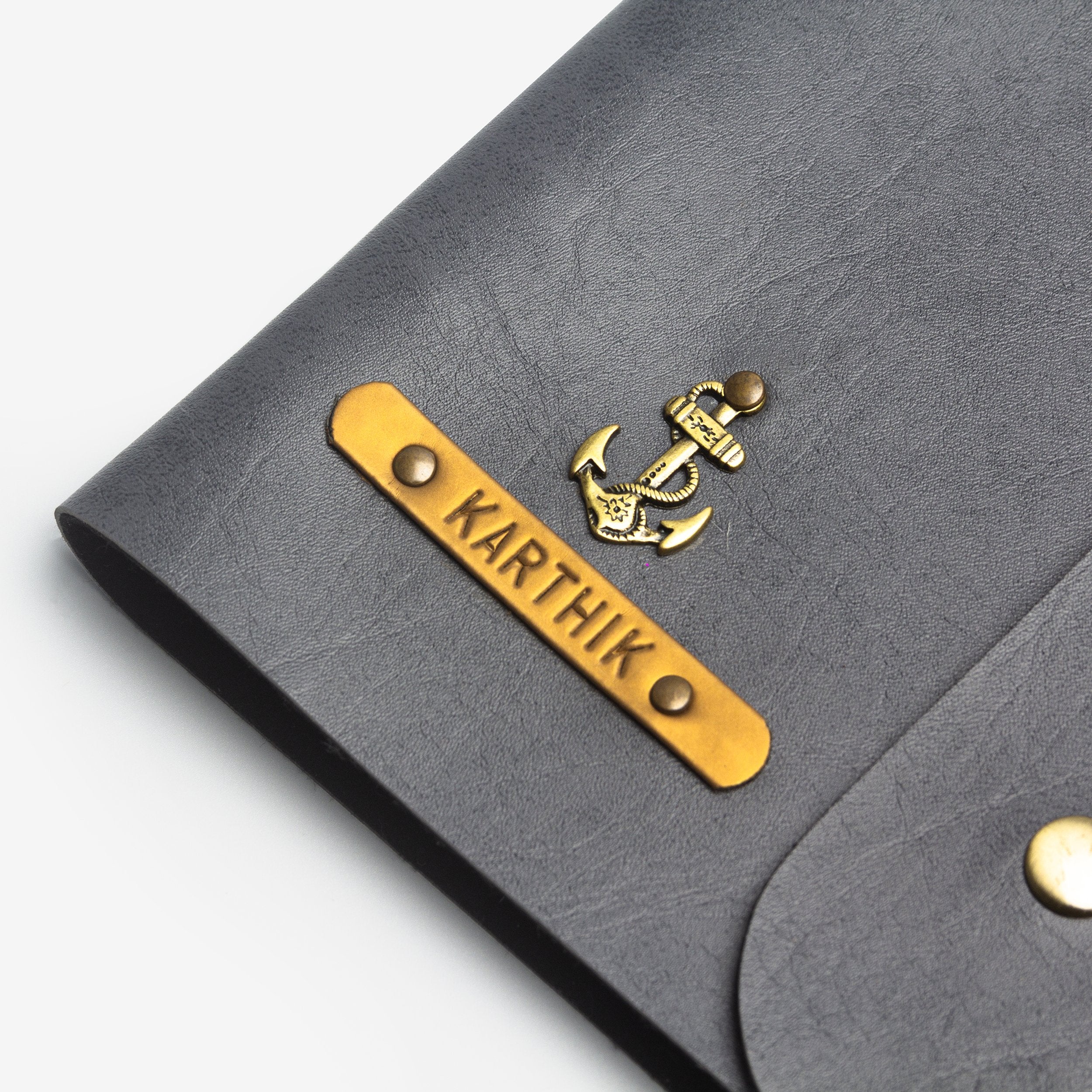 The Messy Corner Diary Personalised Button Diary - Grey