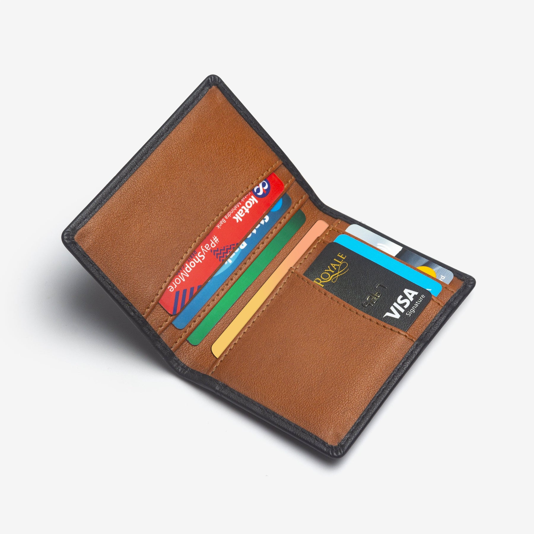 The Messy Corner Card Holder Personalised Card Holder Wallet - Black with charm