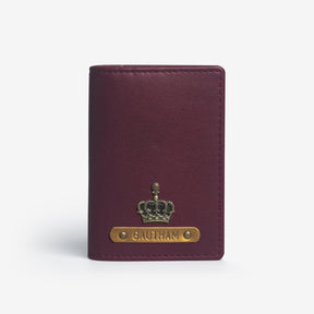 The Messy Corner Card Holder Personalised Card Holder Wallet - Wine with charm