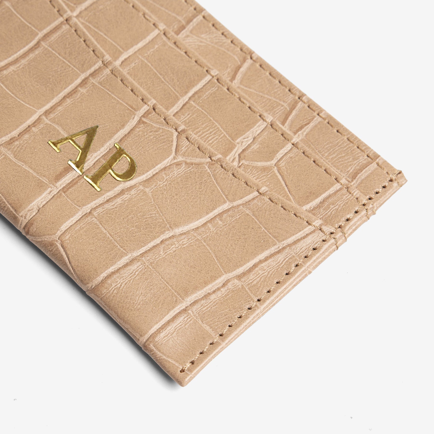 The Messy Corner Card Holder Personalised Croc Card Holder - Nude