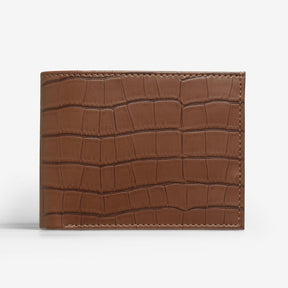 The Messy Corner Mens Wallet Personalised Croc Vegan Leather Men's Wallet - Brown