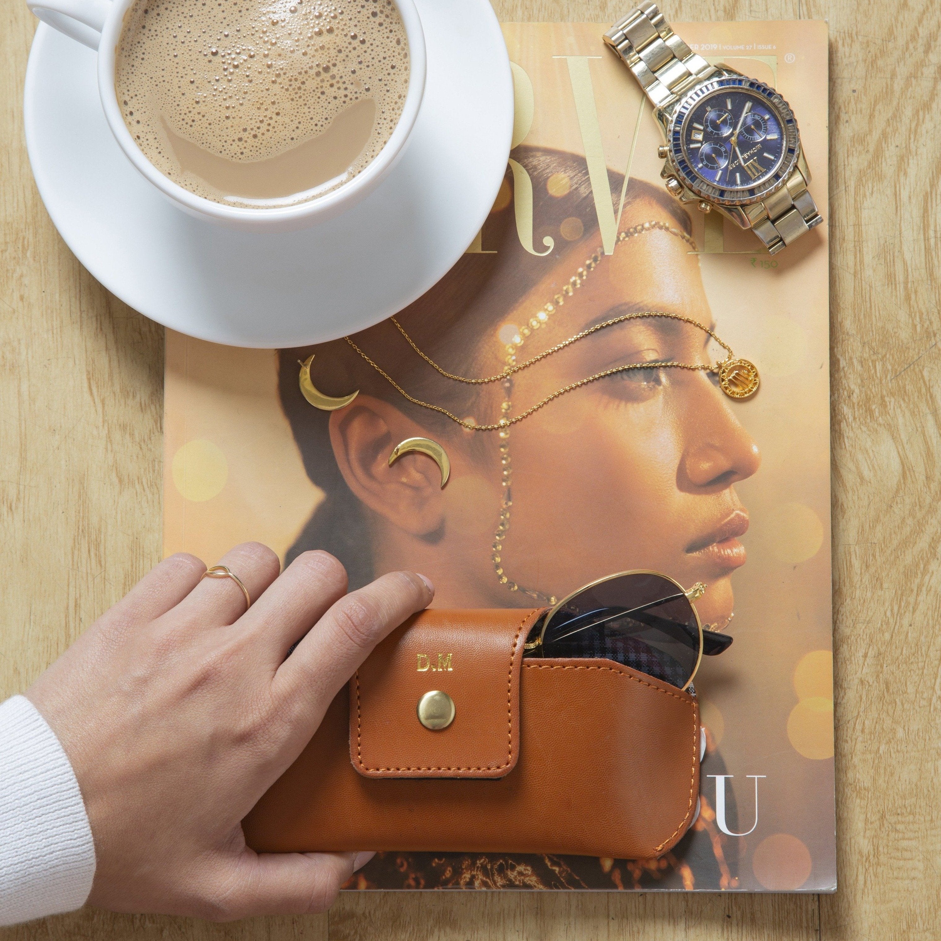 The Messy Corner Eyewear Case Personalised Eyewear Case - Tan